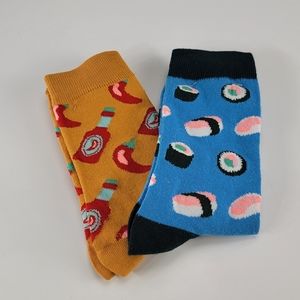 NWOT Women's Sushi & Hot Sauce/Pepper Sock Bundle